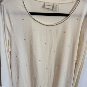 Cream Embellished Women's Top Chico size 2